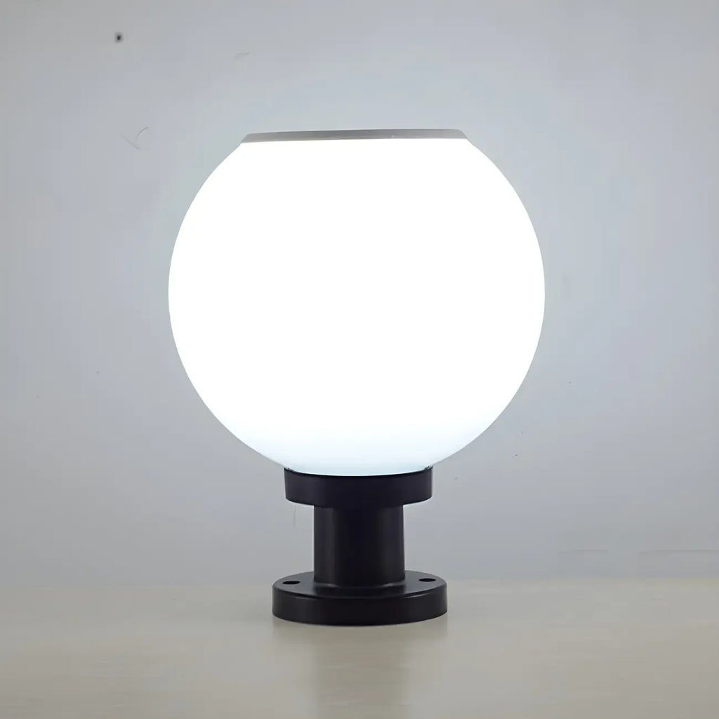 Lampe de table LED globe classique avec abat-jour blanc pour jardin