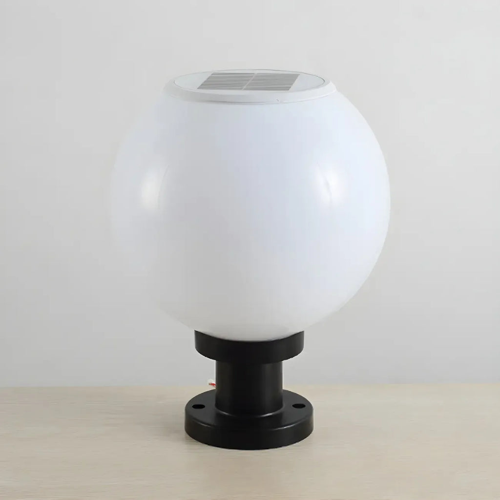 Lampe de table LED globe classique avec abat-jour blanc pour jardin