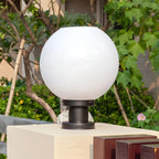 Lampe de table LED globe classique avec abat-jour blanc pour jardin