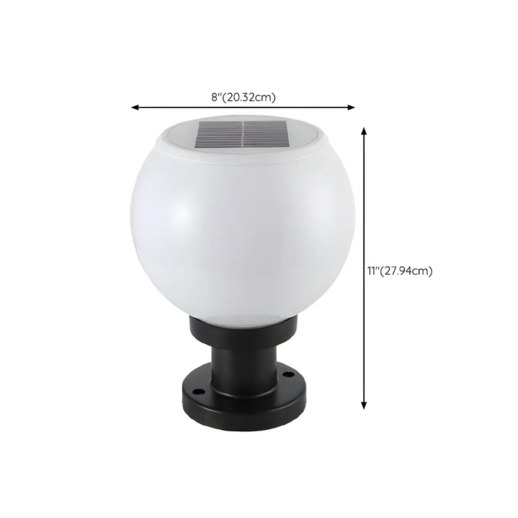 Lampe de table LED globe classique avec abat-jour blanc pour jardin