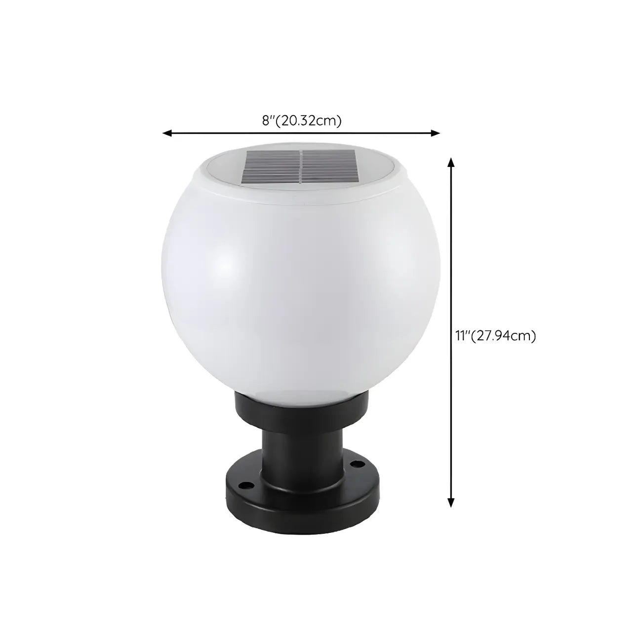 Lampe de table LED globe classique avec abat-jour blanc pour jardin