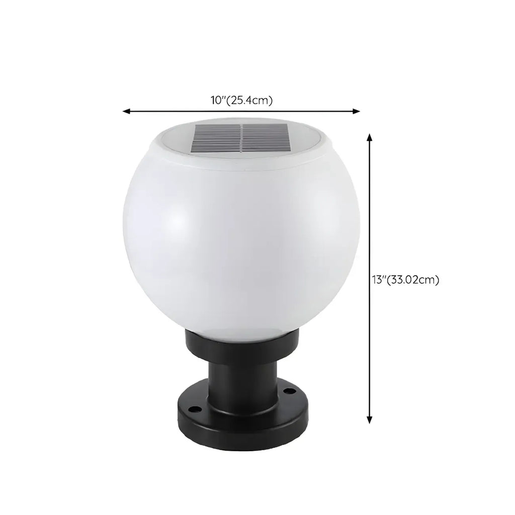 Lampe de table LED globe classique avec abat-jour blanc pour jardin