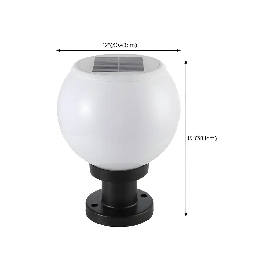 Lampe de table LED globe classique avec abat-jour blanc pour jardin