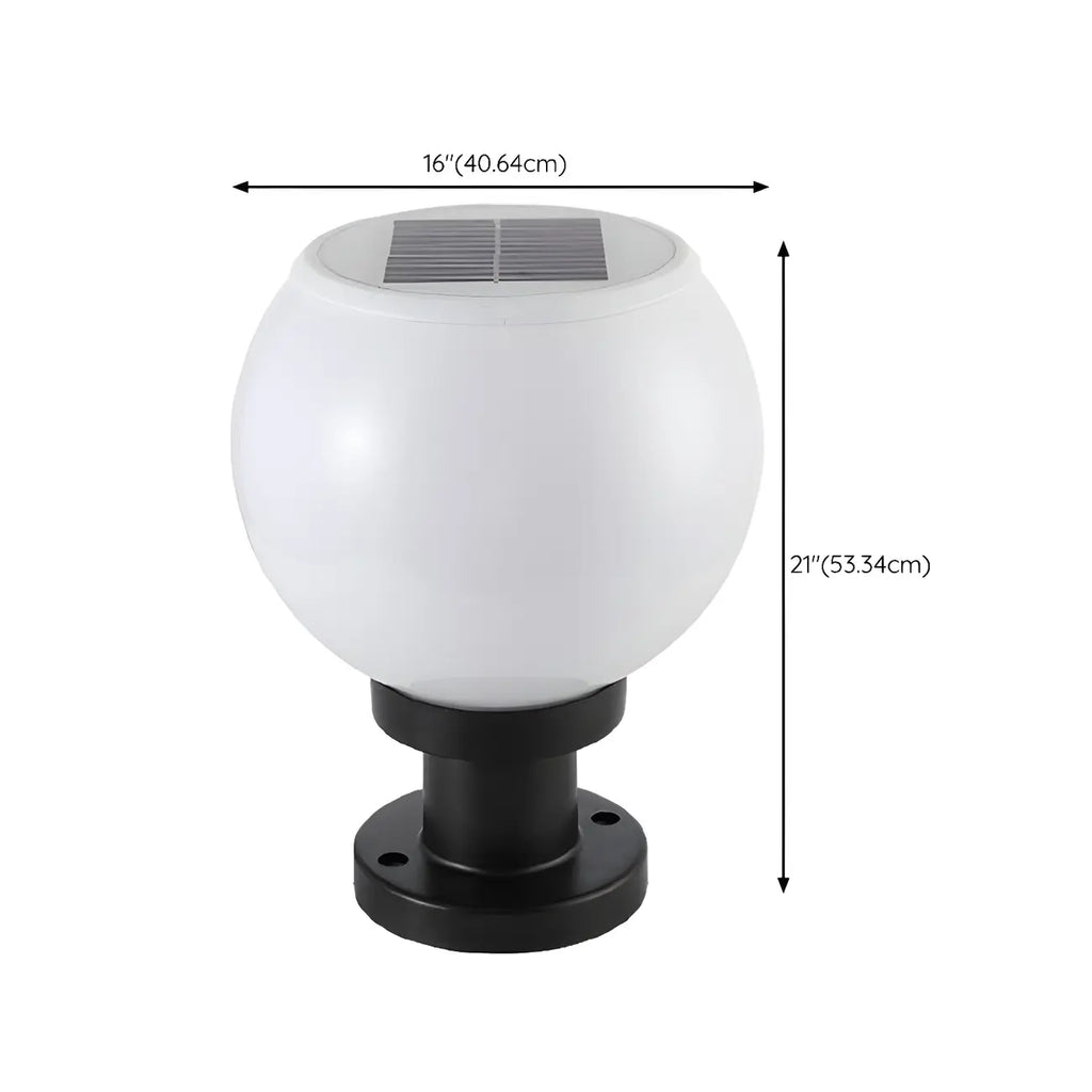 Lampe de table LED globe classique avec abat-jour blanc pour jardin