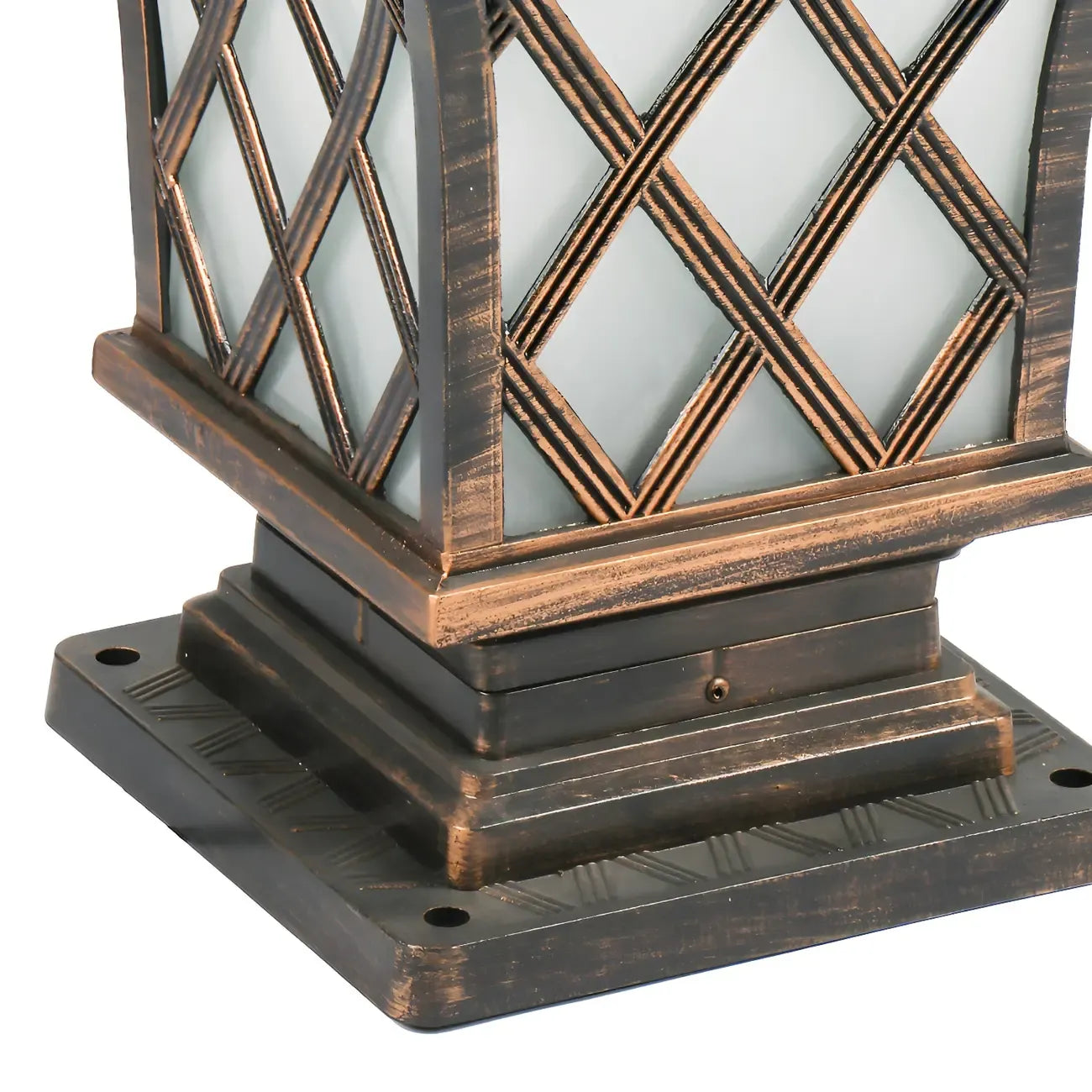 Lampe de table carrée noire d'extérieur avec design de lanterne