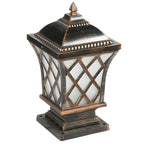 Lampe de table carrée noire d'extérieur avec design de lanterne