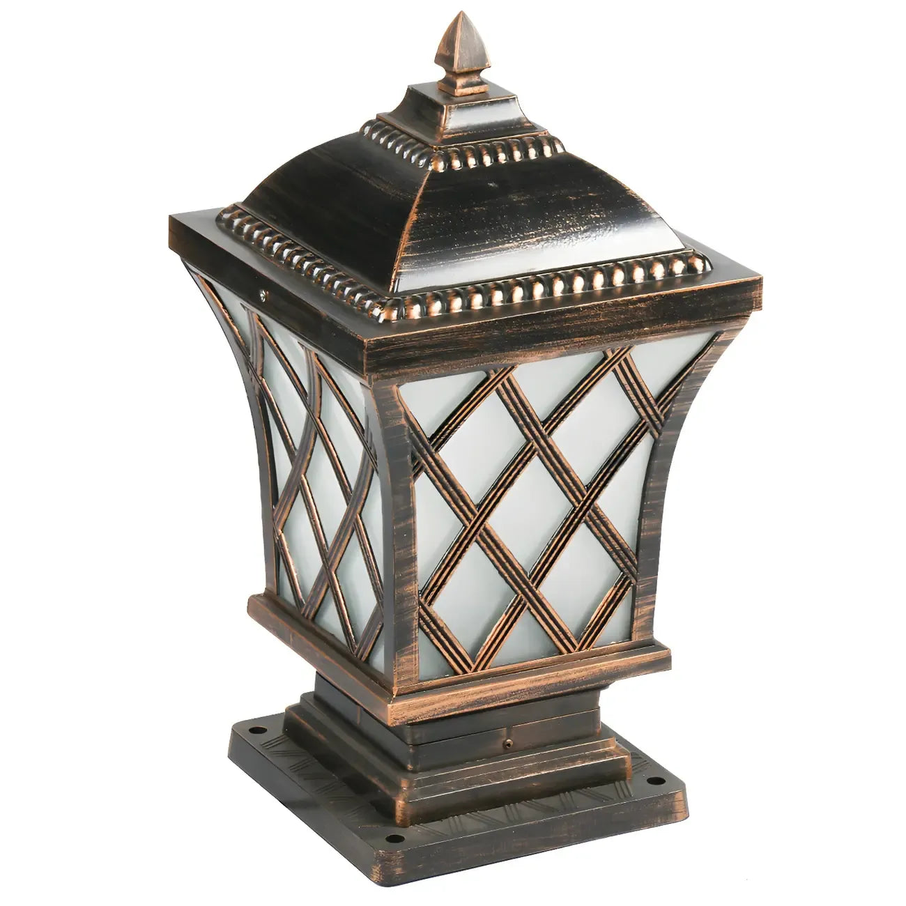 Lampe de table carrée noire d'extérieur avec design de lanterne