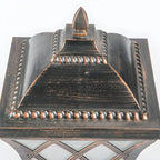 Lampe de table carrée noire d'extérieur avec design de lanterne