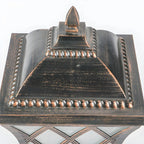 Lampe de table carrée noire d'extérieur avec design de lanterne