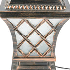 Lampe de table carrée noire d'extérieur avec design de lanterne