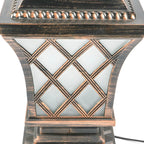 Lampe de table carrée noire d'extérieur avec design de lanterne