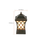 Lampe de table carrée noire d'extérieur avec design de lanterne