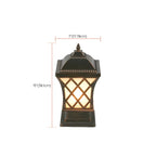 Lampe de table carrée noire d'extérieur avec design de lanterne