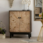 Charmante commode en bois de style célibataire, finition naturelle