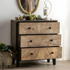 Charmante commode en bois de style célibataire, finition naturelle