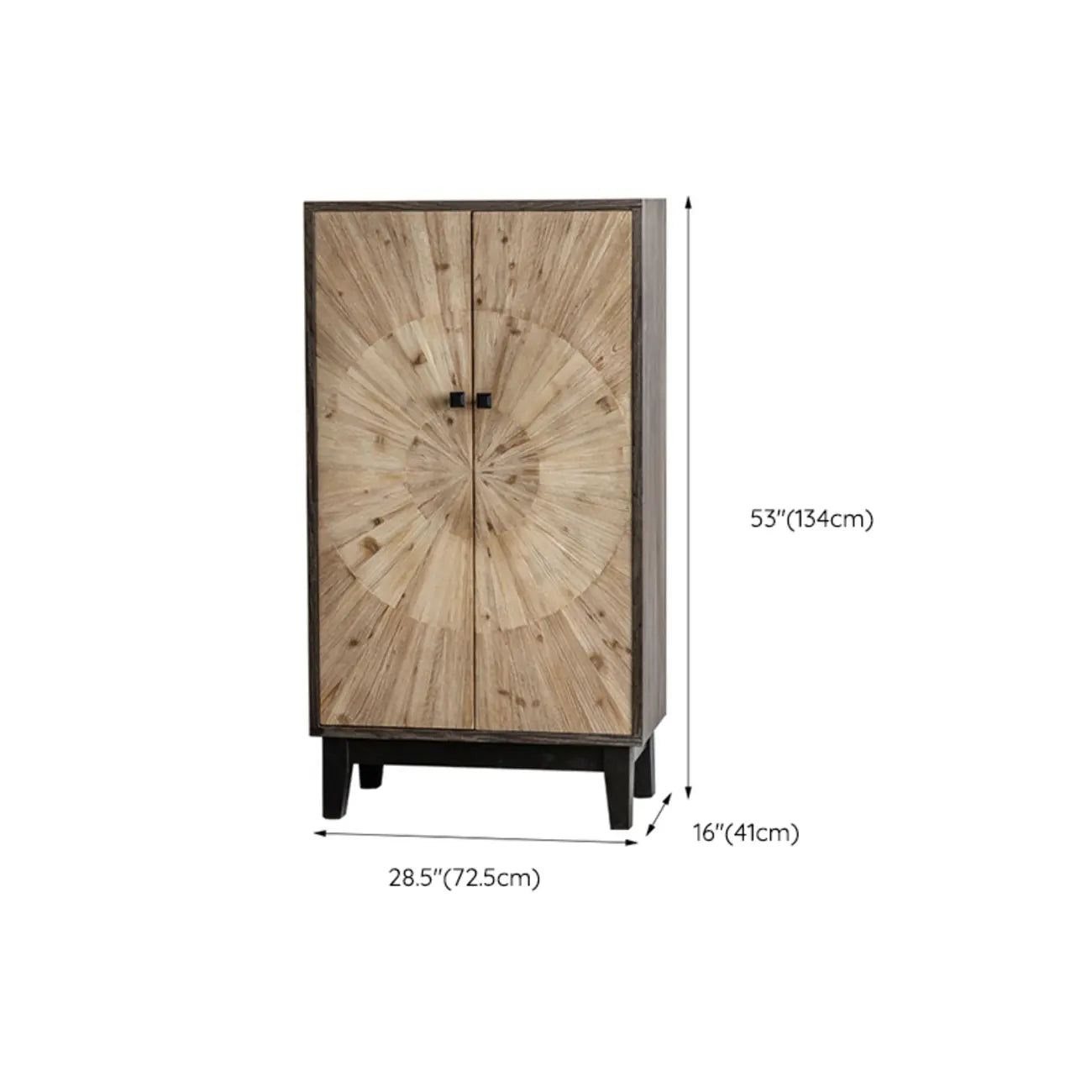 Charmante commode en bois de style célibataire, finition naturelle