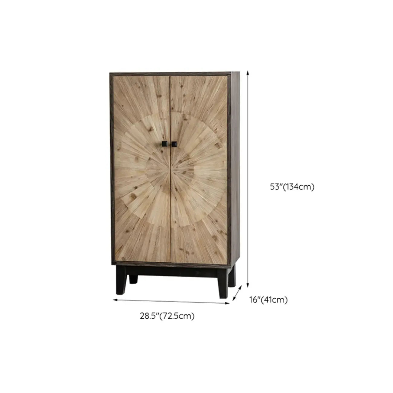 Charmante commode en bois de style célibataire, finition naturelle