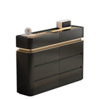 Commode double horizontale en bois couleur crème, éclairage inclus