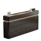 Commode double horizontale en bois couleur crème, éclairage inclus