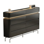 Commode double horizontale en bois couleur crème, éclairage inclus