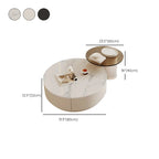 Table basse gigogne ronde moderne en bois avec 2 tiroirs