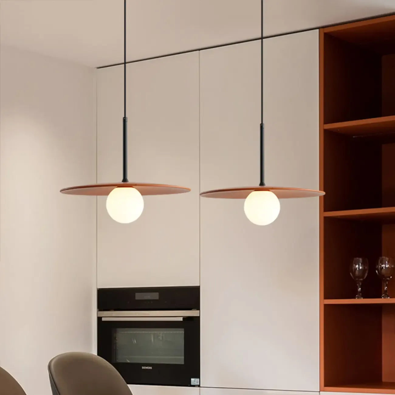 Suspension moderne en verre globe réglable pour la décoration de cuisine