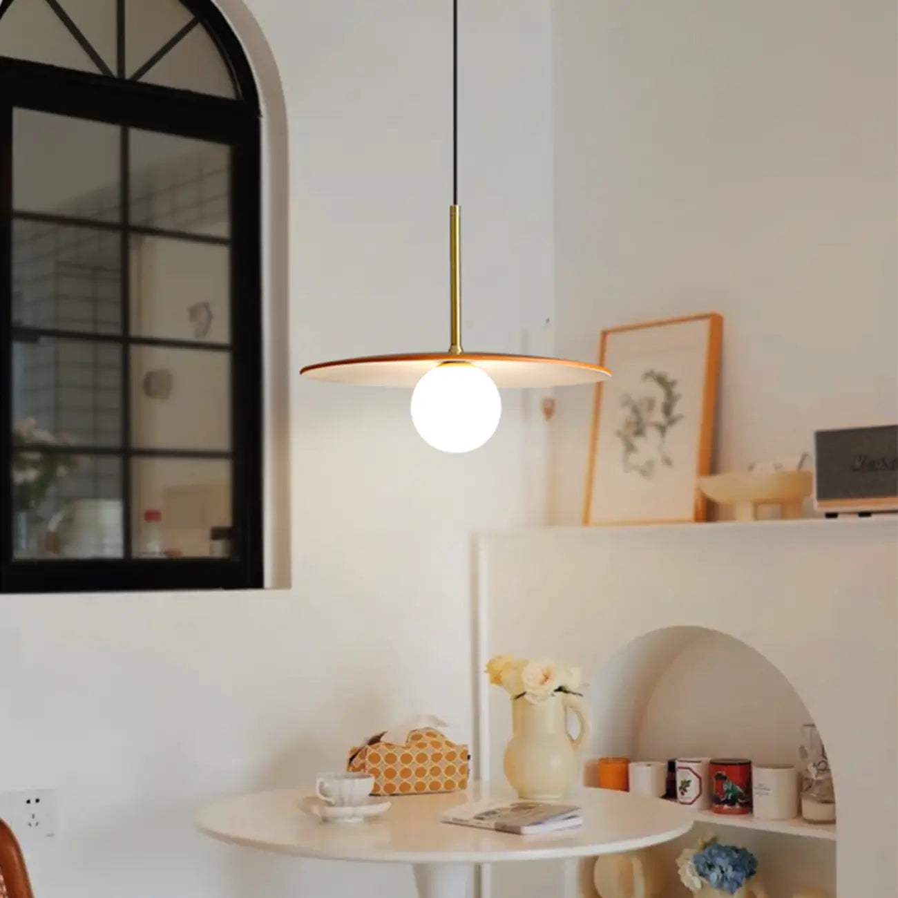 Suspension moderne en verre globe réglable pour la décoration de cuisine
