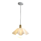 Suspension LED moderne en acrylique blanc à motif floral pour salon