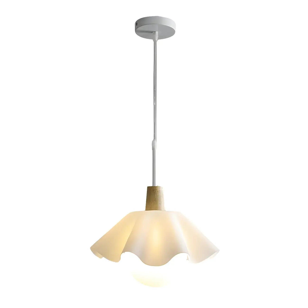 Suspension LED moderne en acrylique blanc à motif floral pour salon