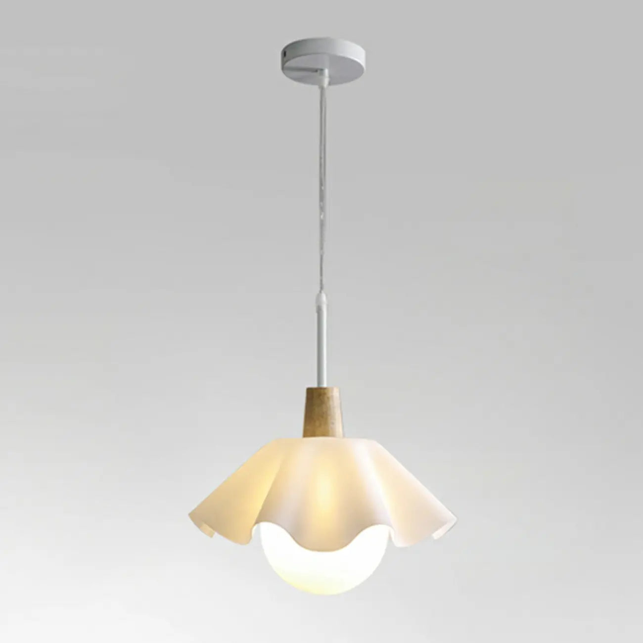 Suspension LED moderne en acrylique blanc à motif floral pour salon