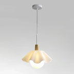 Suspension LED moderne en acrylique blanc à motif floral pour salon