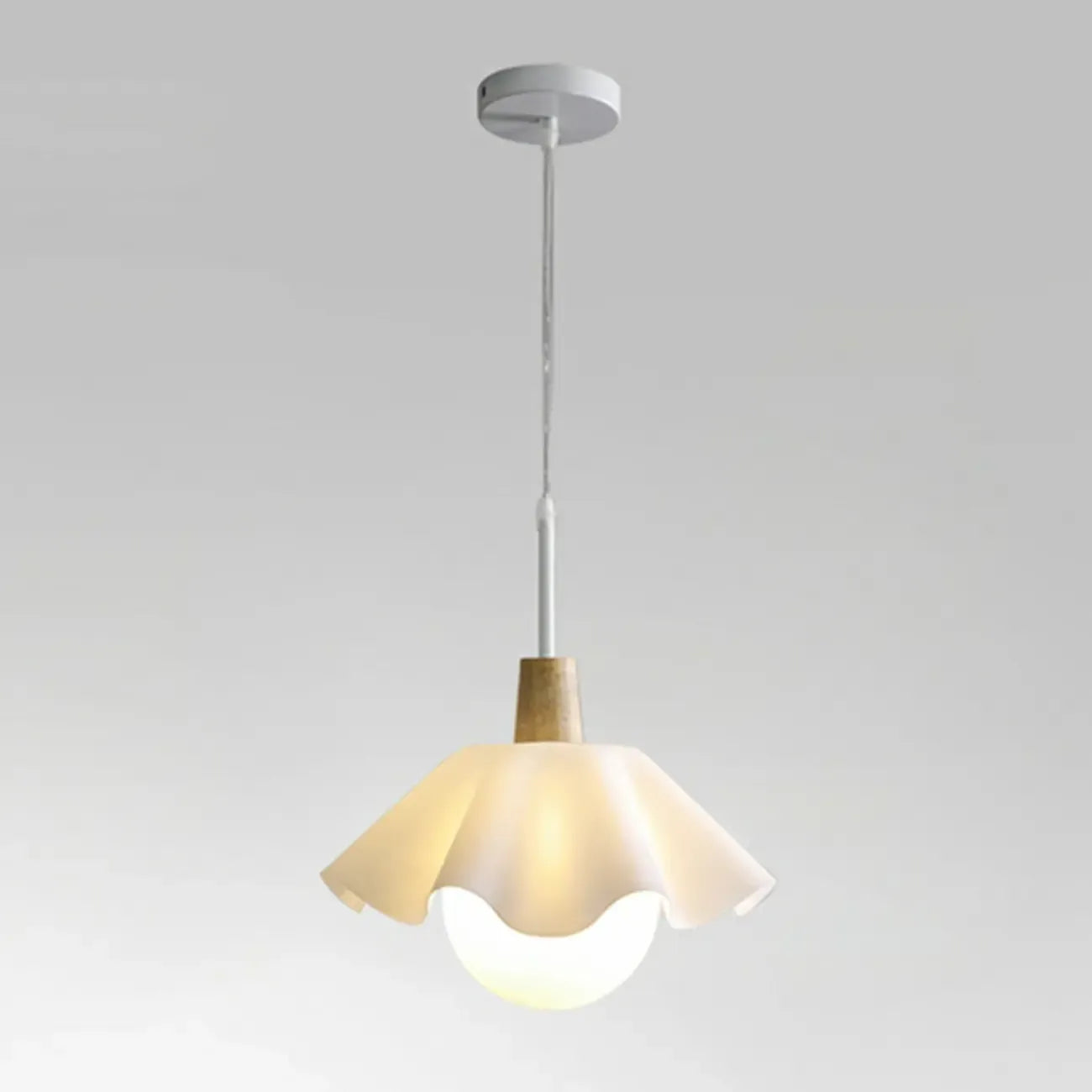 Suspension LED moderne en acrylique blanc à motif floral pour salon