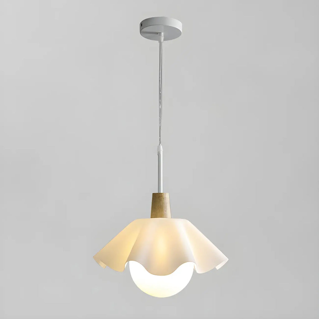 Suspension LED moderne en acrylique blanc à motif floral pour salon