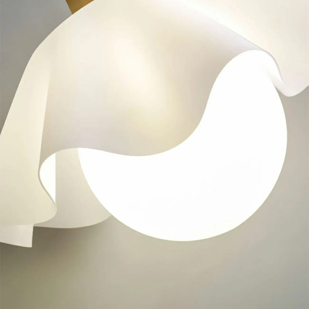 Suspension LED moderne en acrylique blanc à motif floral pour salon