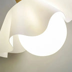 Suspension LED moderne en acrylique blanc à motif floral pour salon