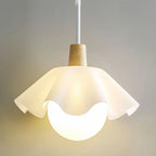 Suspension LED moderne en acrylique blanc à motif floral pour salon