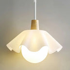 Suspension LED moderne en acrylique blanc à motif floral pour salon