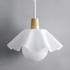 Suspension LED moderne en acrylique blanc à motif floral pour salon