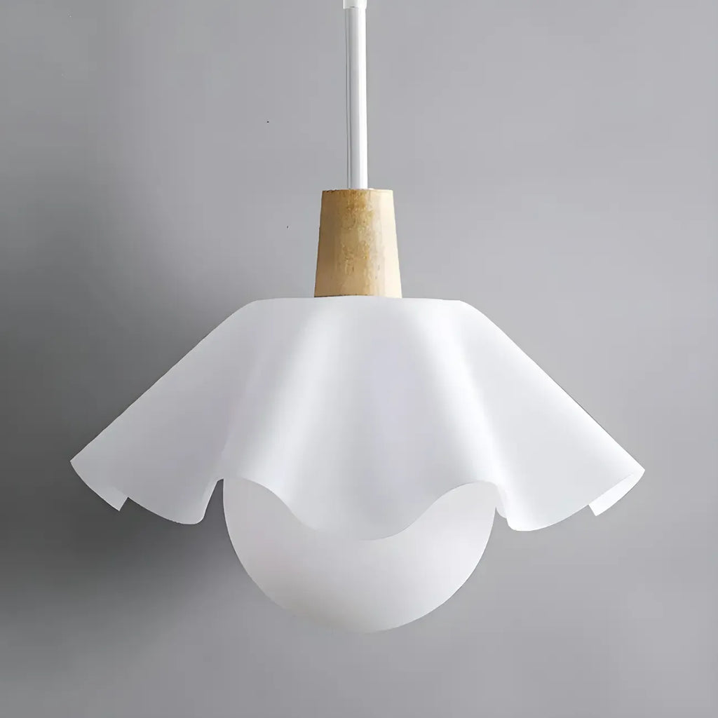 Suspension LED moderne en acrylique blanc à motif floral pour salon