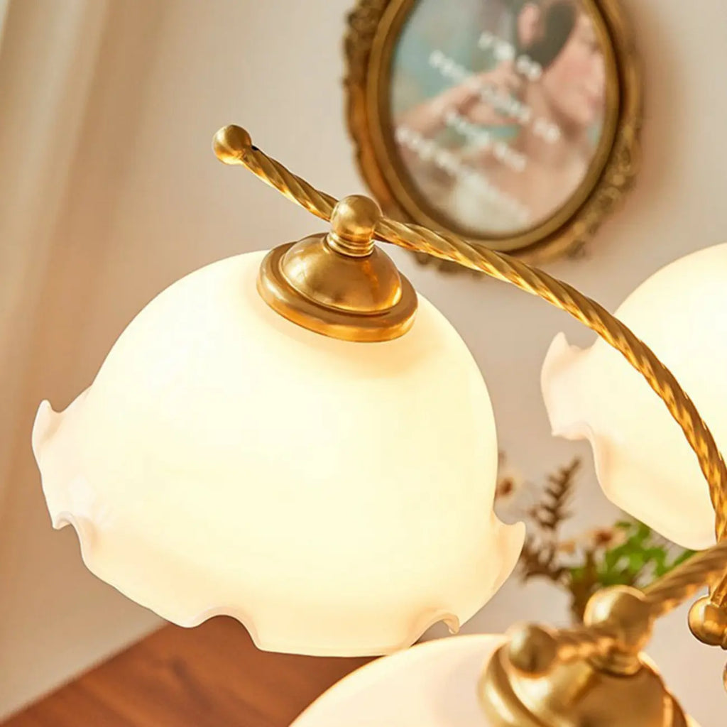 Lustre moderne blanc en forme de dôme à longueur ajustable