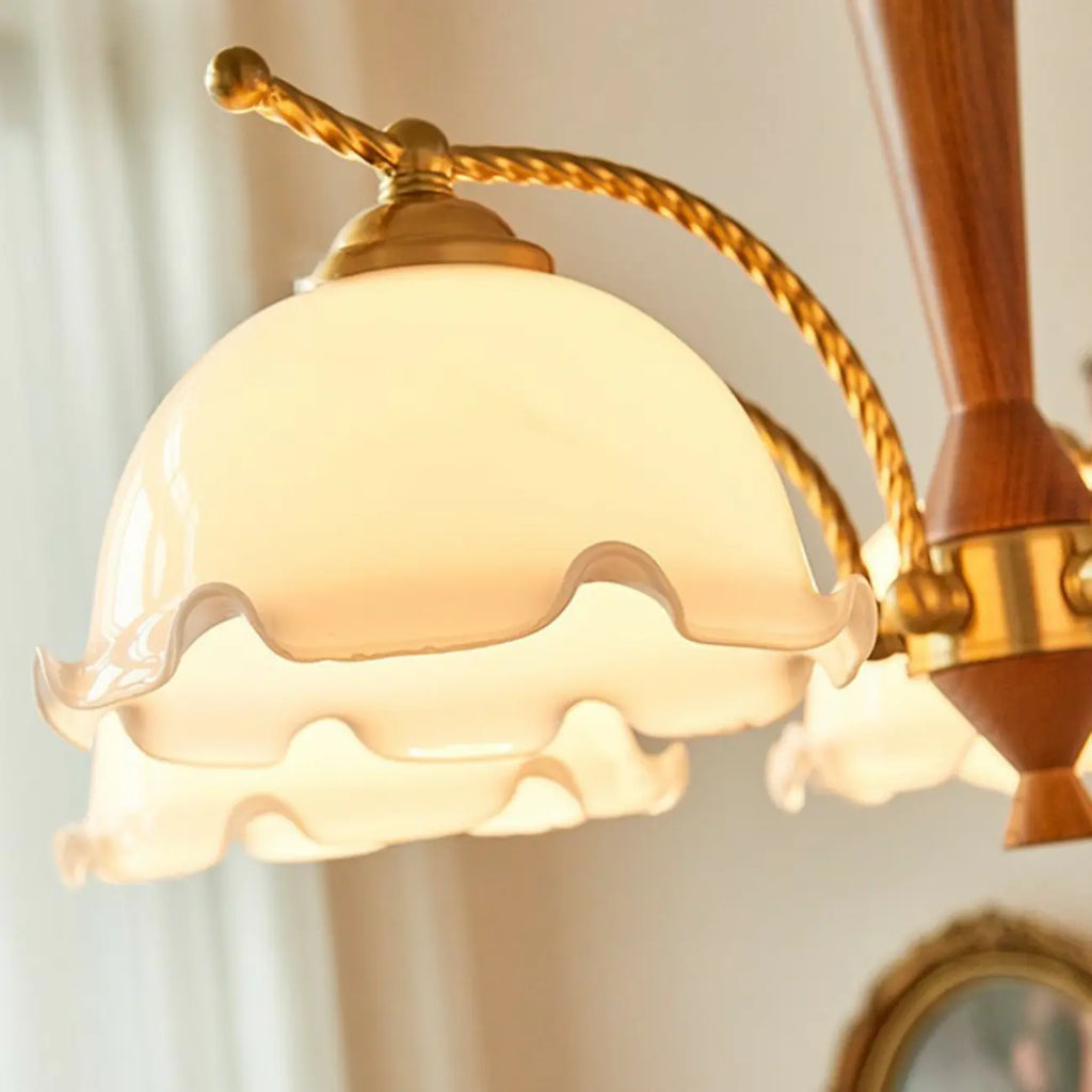 Lustre moderne blanc en forme de dôme à longueur ajustable