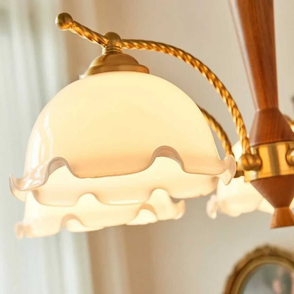 Lustre moderne blanc en forme de dôme à longueur ajustable