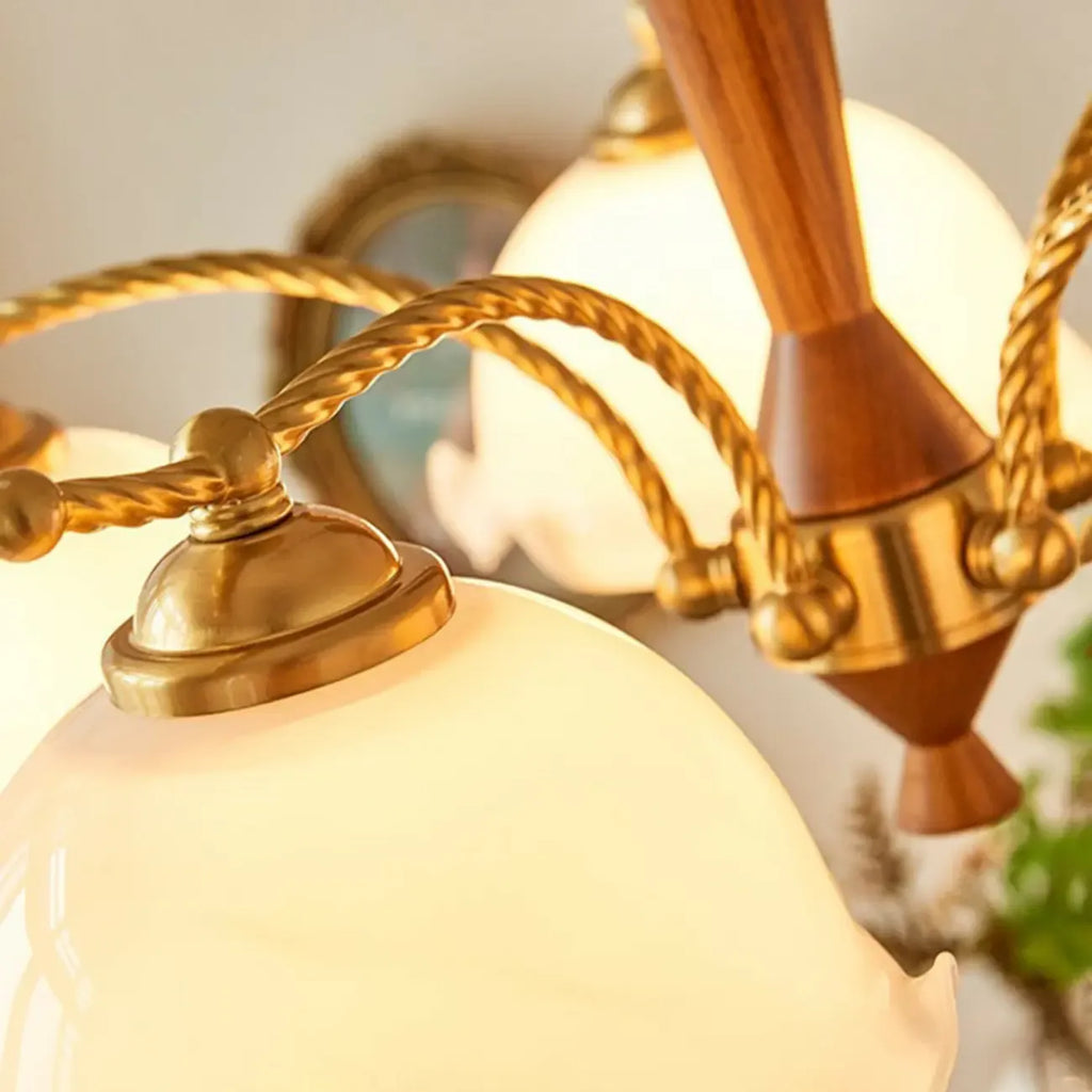 Lustre moderne blanc en forme de dôme à longueur ajustable