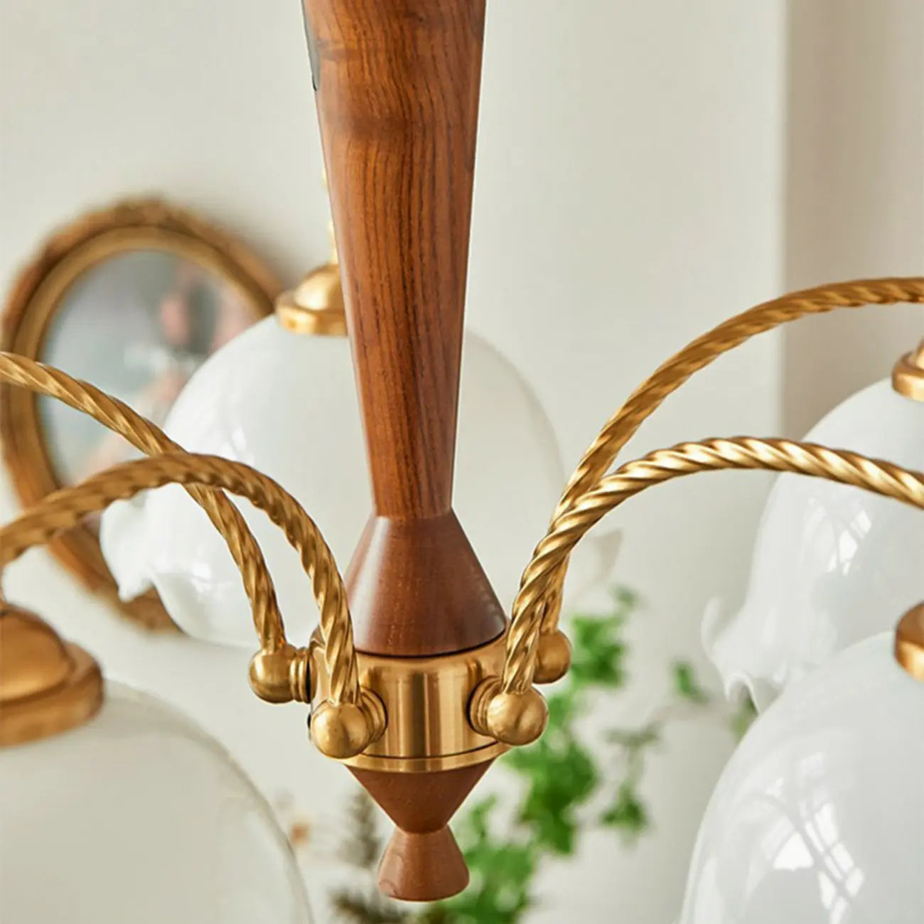 Lustre moderne blanc en forme de dôme à longueur ajustable