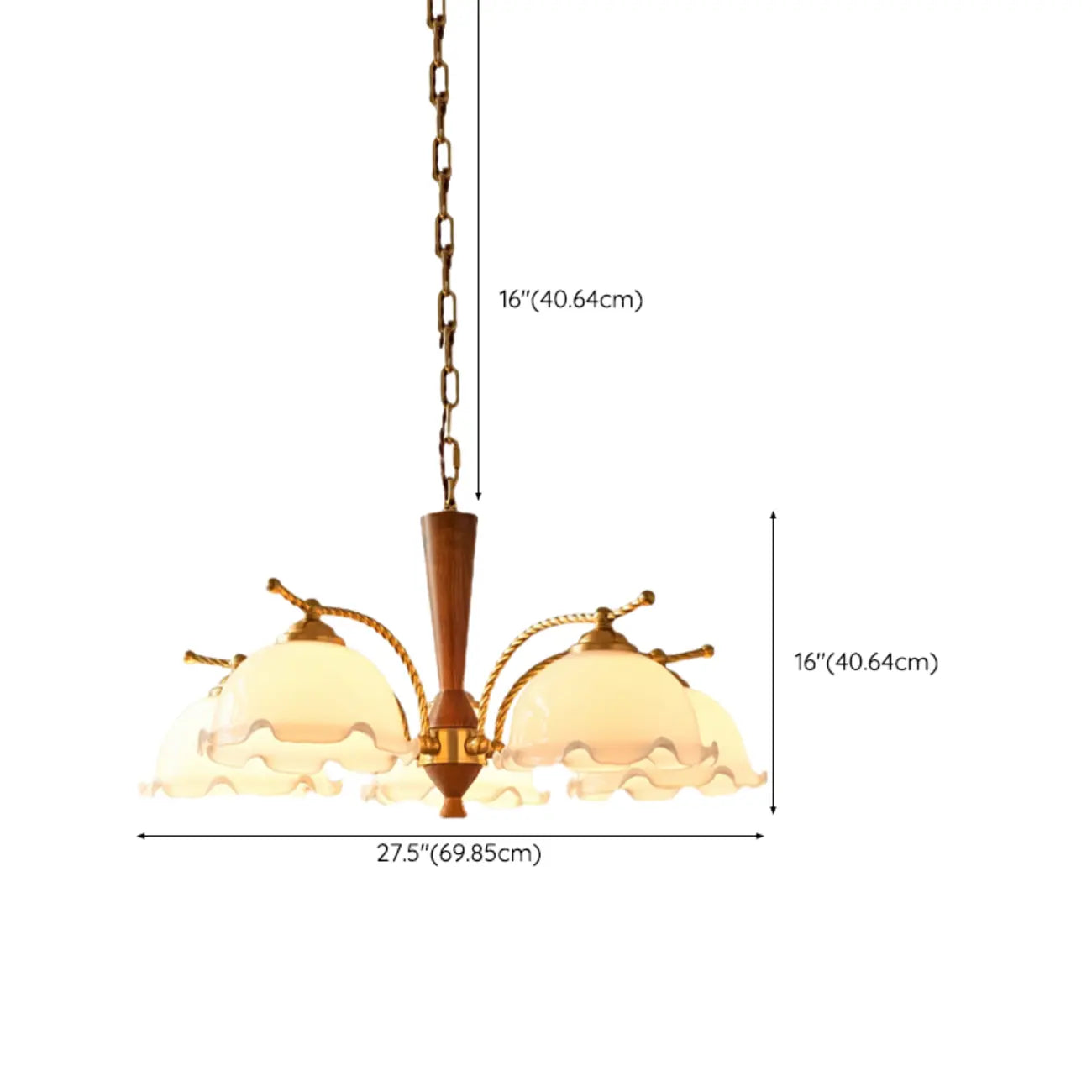 Lustre moderne blanc en forme de dôme à longueur ajustable