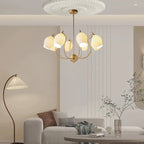 Lustre moderne et élégant en verre blanc pour salon