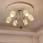 Lustre moderne et élégant en verre blanc pour salon