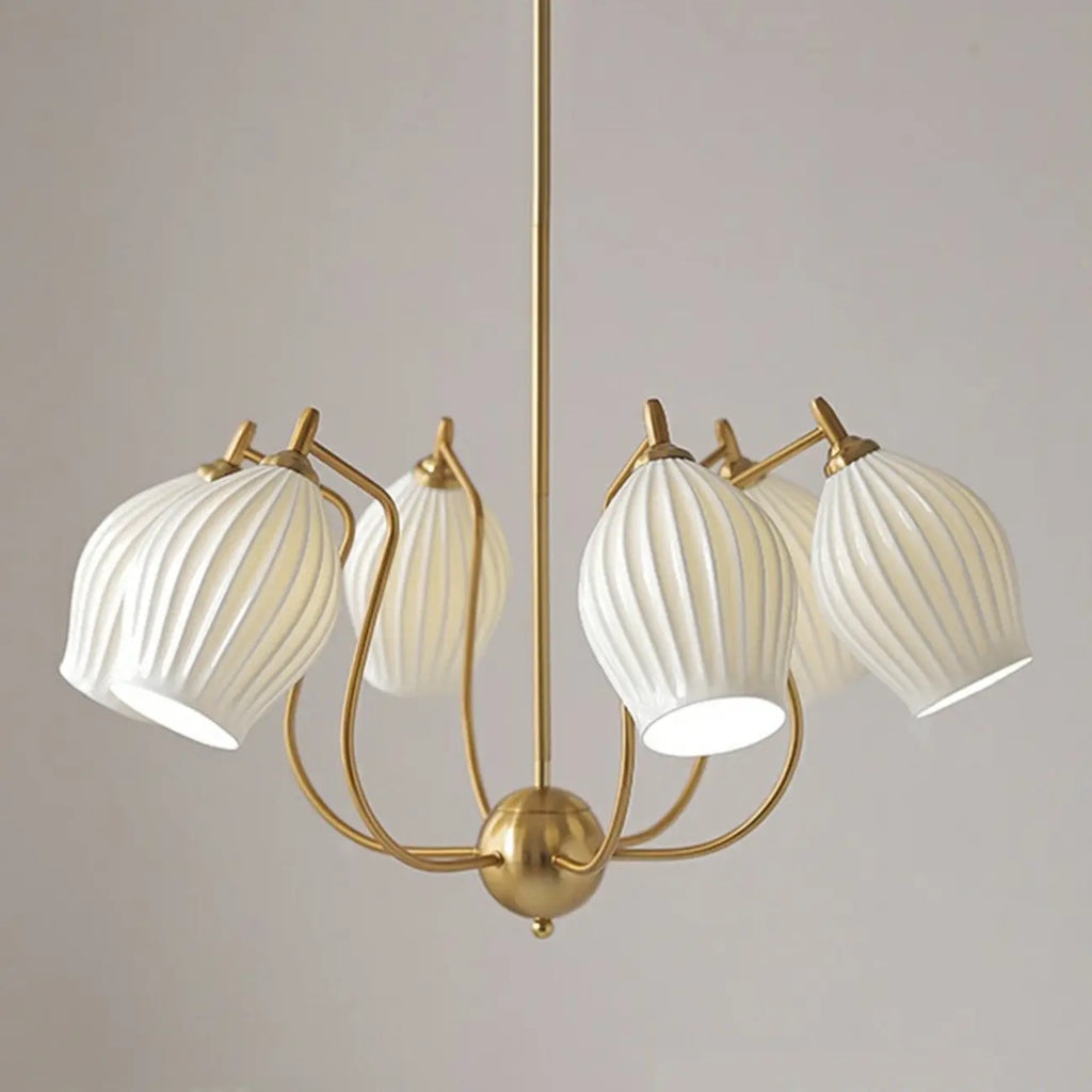 Lustre moderne et élégant en verre blanc pour salon