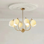 Lustre moderne et élégant en verre blanc pour salon