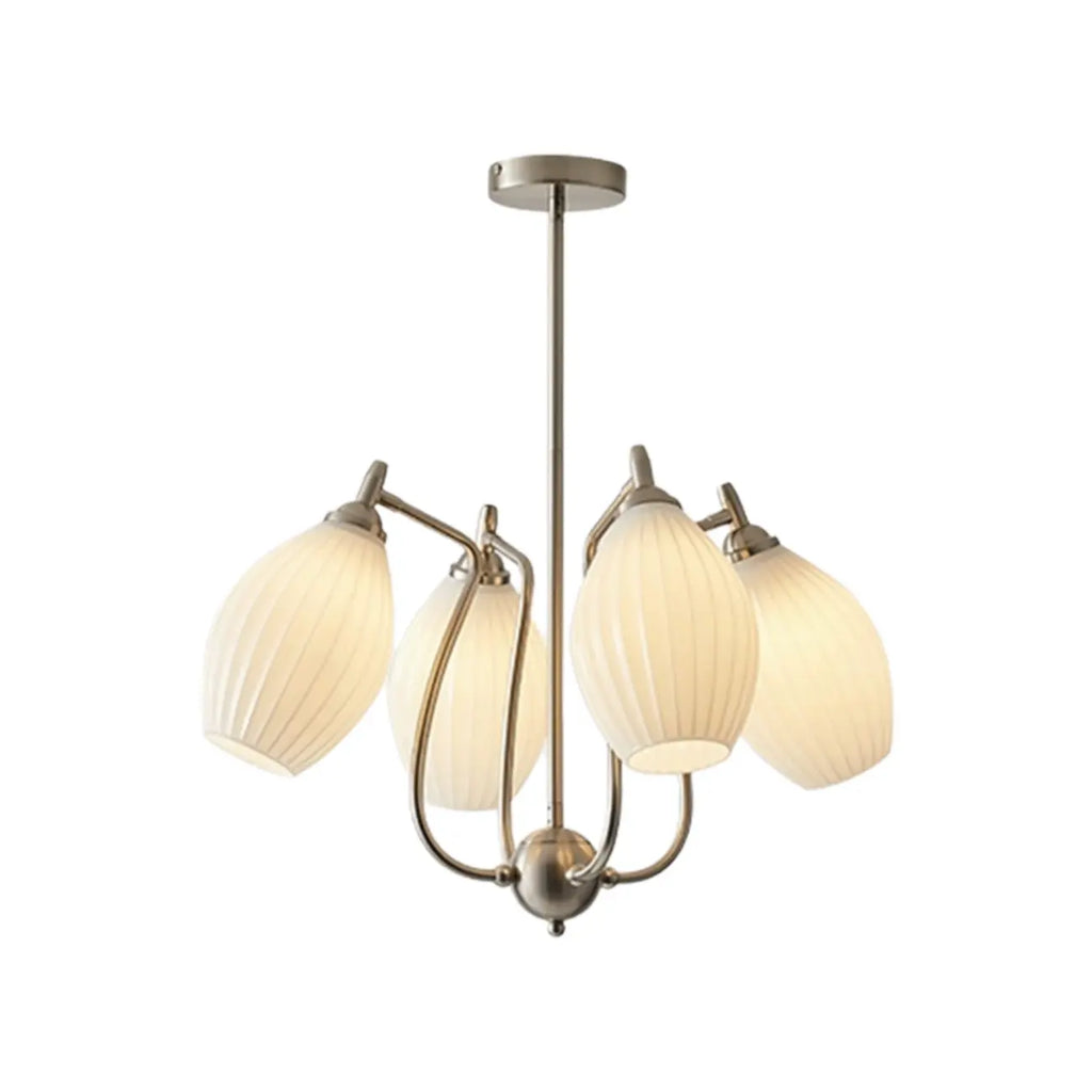 Lustre moderne et élégant en verre blanc pour salon